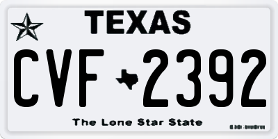 TX license plate CVF2392