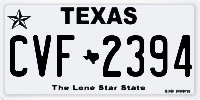 TX license plate CVF2394