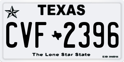 TX license plate CVF2396