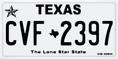 TX license plate CVF2397