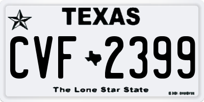 TX license plate CVF2399