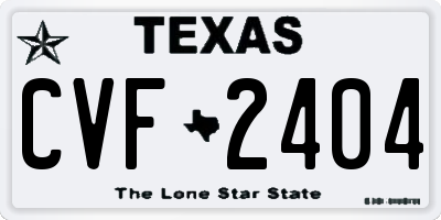 TX license plate CVF2404