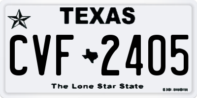 TX license plate CVF2405