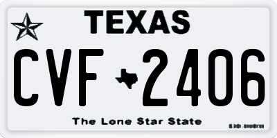 TX license plate CVF2406