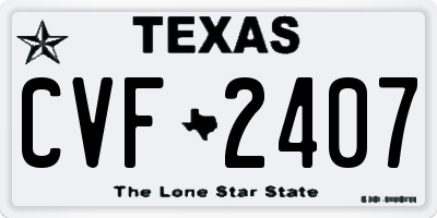 TX license plate CVF2407