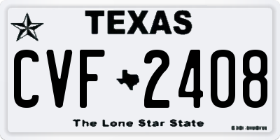 TX license plate CVF2408