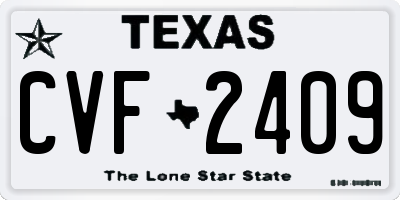 TX license plate CVF2409
