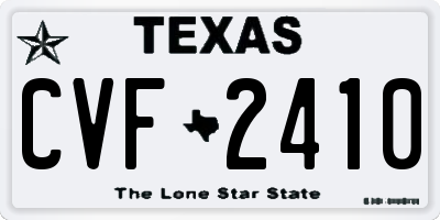 TX license plate CVF2410