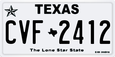 TX license plate CVF2412