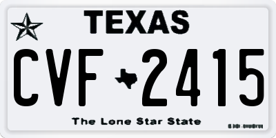 TX license plate CVF2415