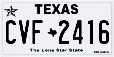 TX license plate CVF2416