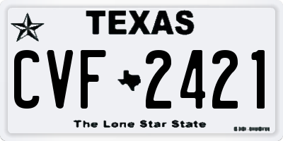 TX license plate CVF2421