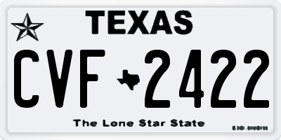 TX license plate CVF2422