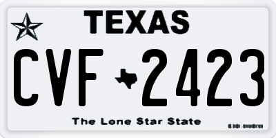 TX license plate CVF2423