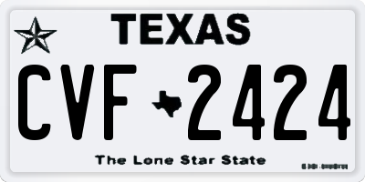 TX license plate CVF2424