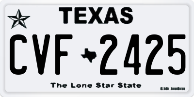 TX license plate CVF2425