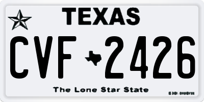 TX license plate CVF2426