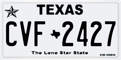 TX license plate CVF2427