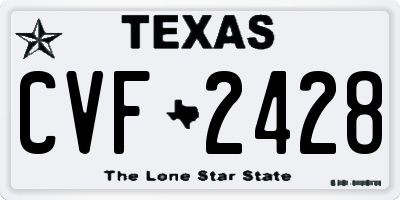 TX license plate CVF2428