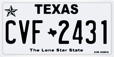 TX license plate CVF2431