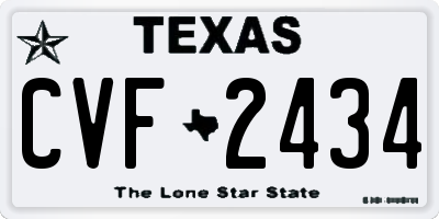 TX license plate CVF2434