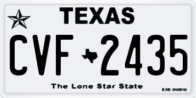 TX license plate CVF2435