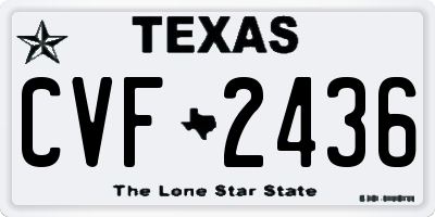 TX license plate CVF2436