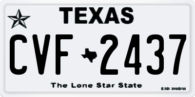 TX license plate CVF2437