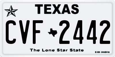 TX license plate CVF2442