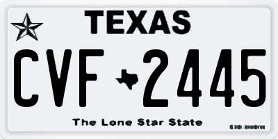 TX license plate CVF2445