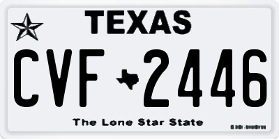 TX license plate CVF2446