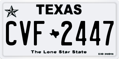 TX license plate CVF2447
