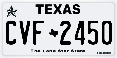 TX license plate CVF2450