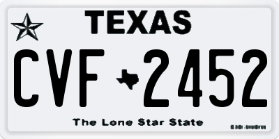 TX license plate CVF2452