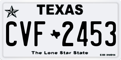 TX license plate CVF2453