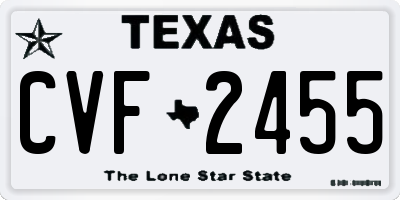 TX license plate CVF2455