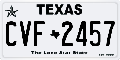 TX license plate CVF2457