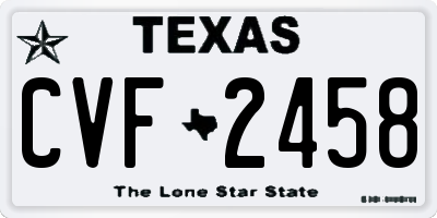 TX license plate CVF2458