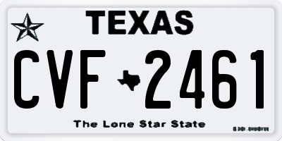 TX license plate CVF2461