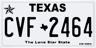 TX license plate CVF2464