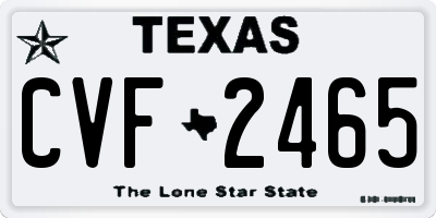 TX license plate CVF2465