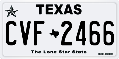 TX license plate CVF2466