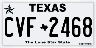 TX license plate CVF2468