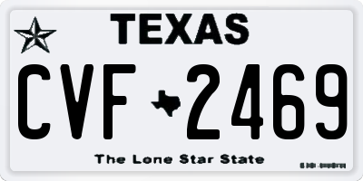 TX license plate CVF2469