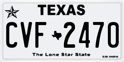 TX license plate CVF2470
