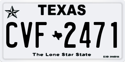 TX license plate CVF2471