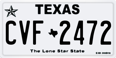 TX license plate CVF2472