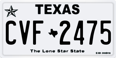 TX license plate CVF2475
