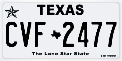 TX license plate CVF2477