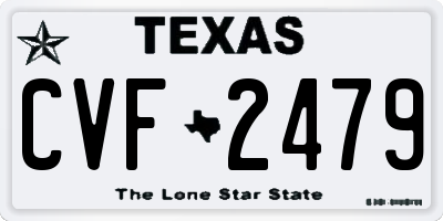 TX license plate CVF2479